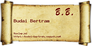 Budai Bertram névjegykártya
